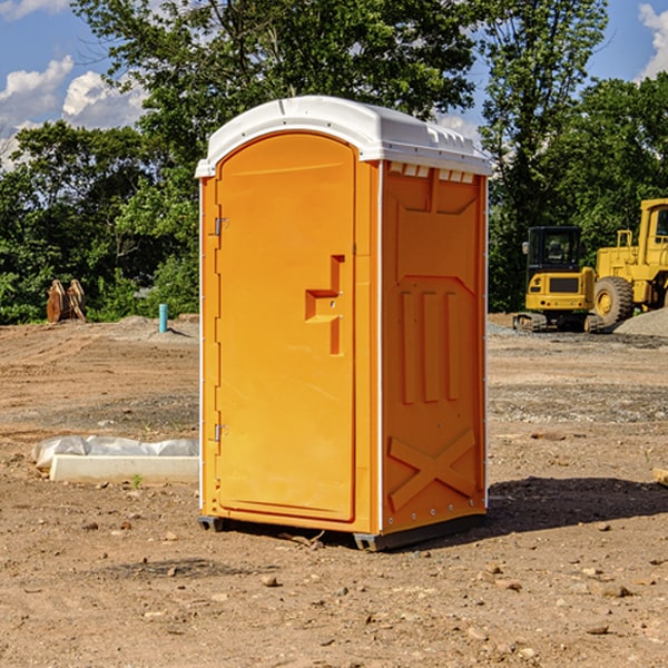 how often are the portable restrooms cleaned and serviced during a rental period in Our Town AL